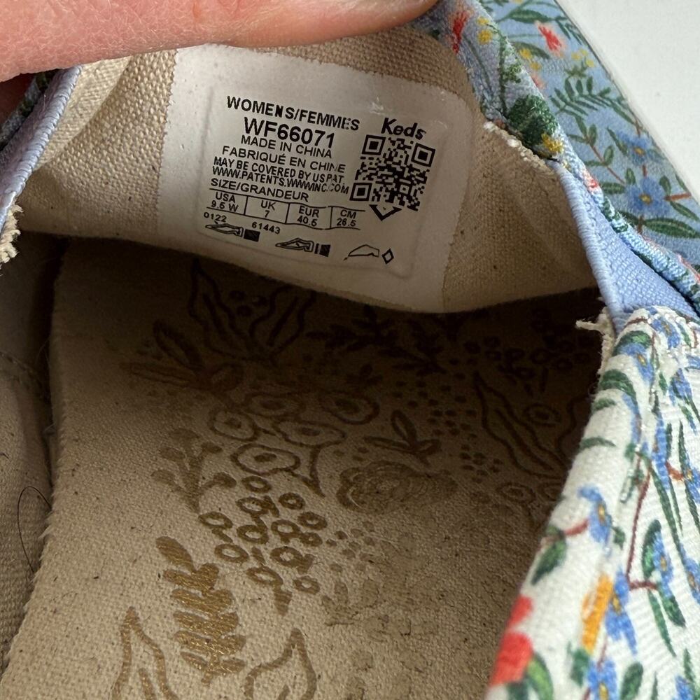 Keds Rifle Paper Sneakers Women's 9.5 Floral Canvas Slip-On Low Top Casual - Picture 10 of 10